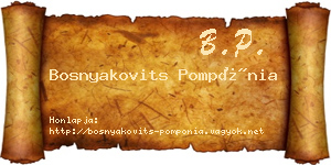 Bosnyakovits Pompónia névjegykártya